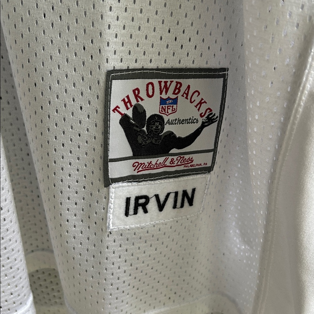 Michael Irvin Mitchell & Ness Throwback White Jer… - image 6